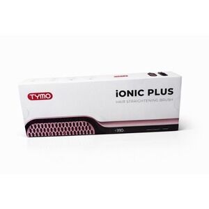 TYMO Ionic Plus Hair Straightening Brush Pink Ceramic Heated Brush Open Box New
